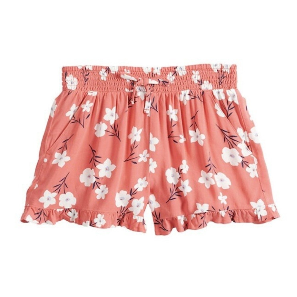 So Girls Smocked Waistband Ruffled Shorts Red New with Tags XS 6/6X Mid Rise